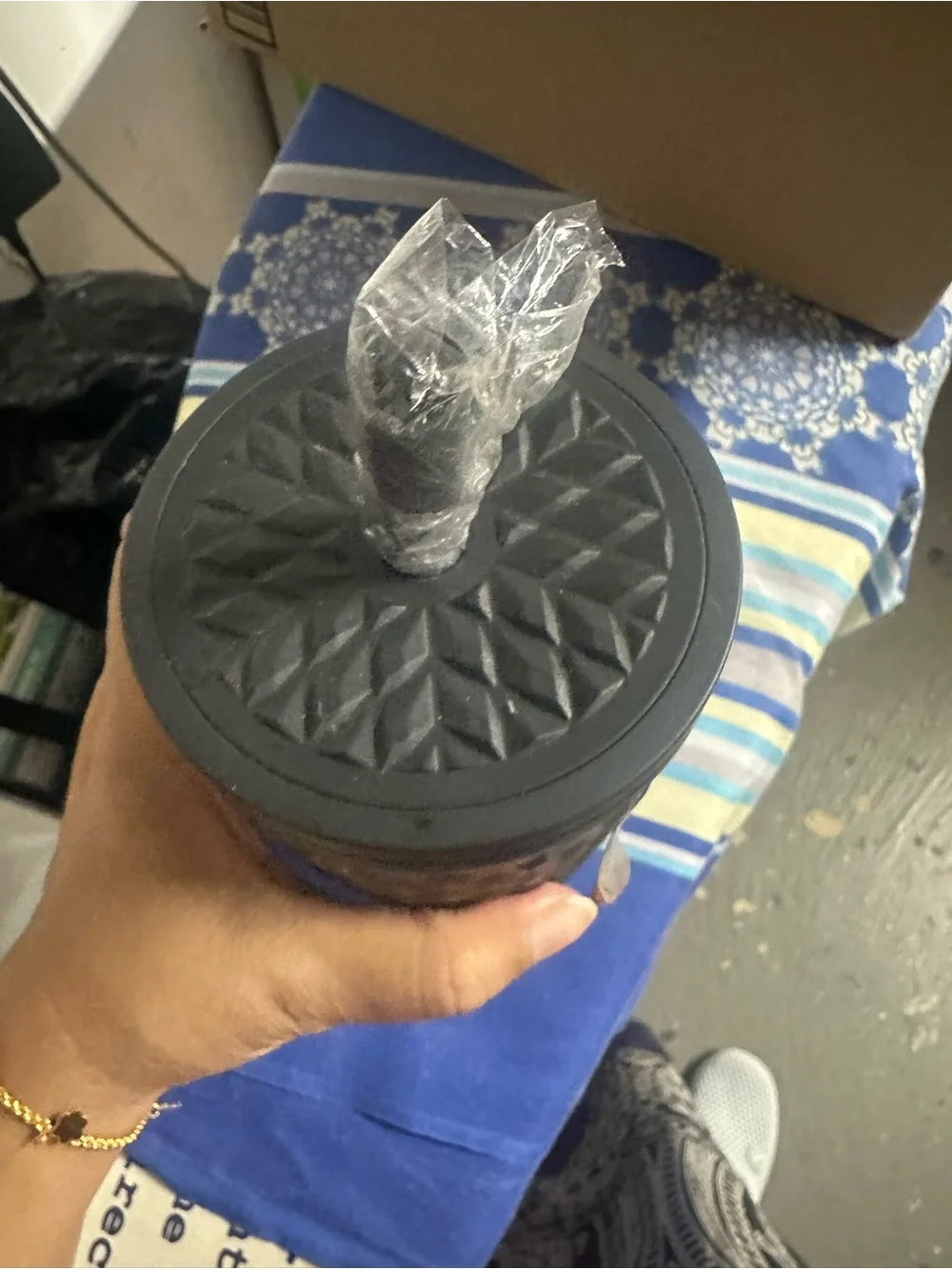 Black Textured Travel Tumbler